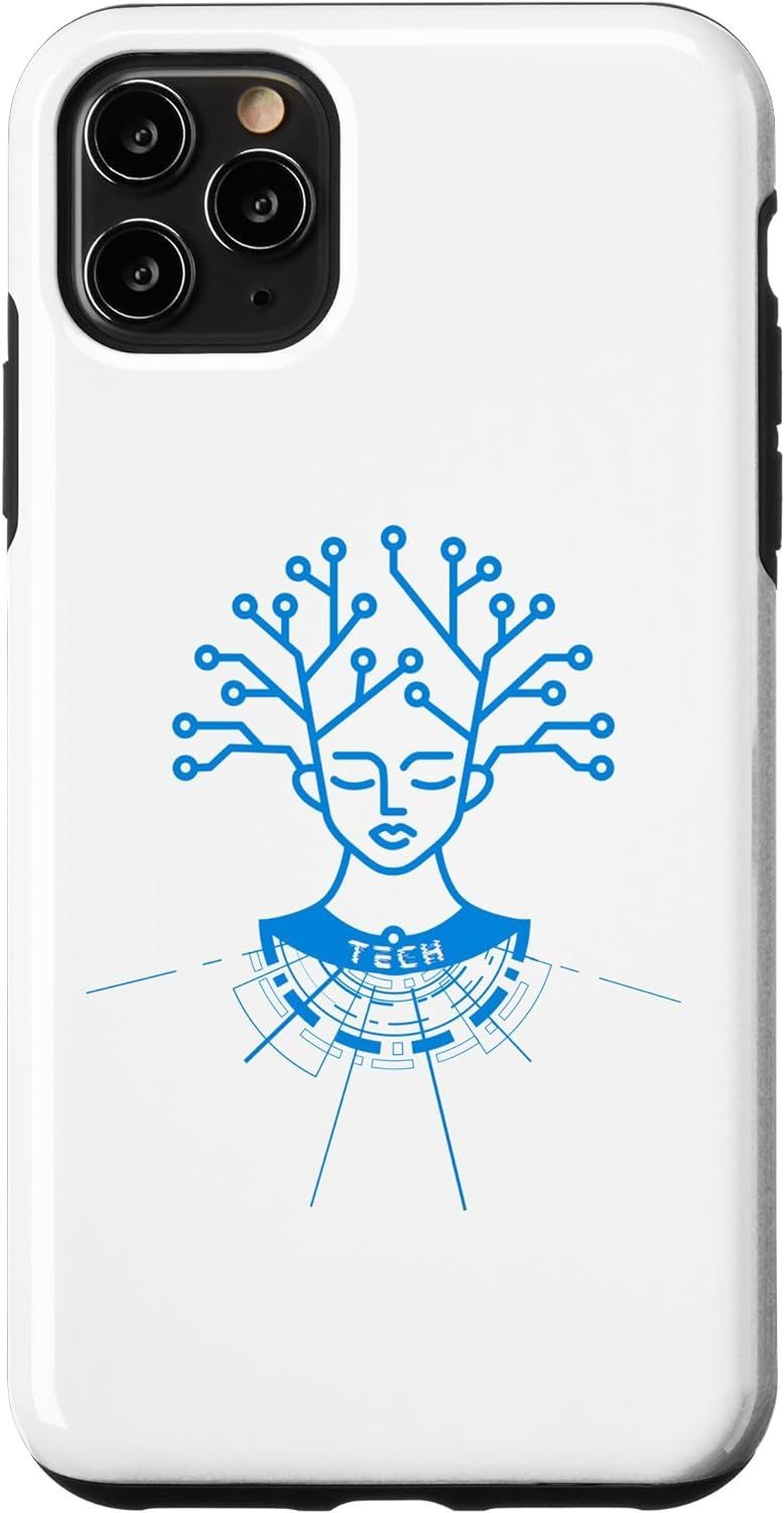 iPhone Woman In Tech on White - Tech Case