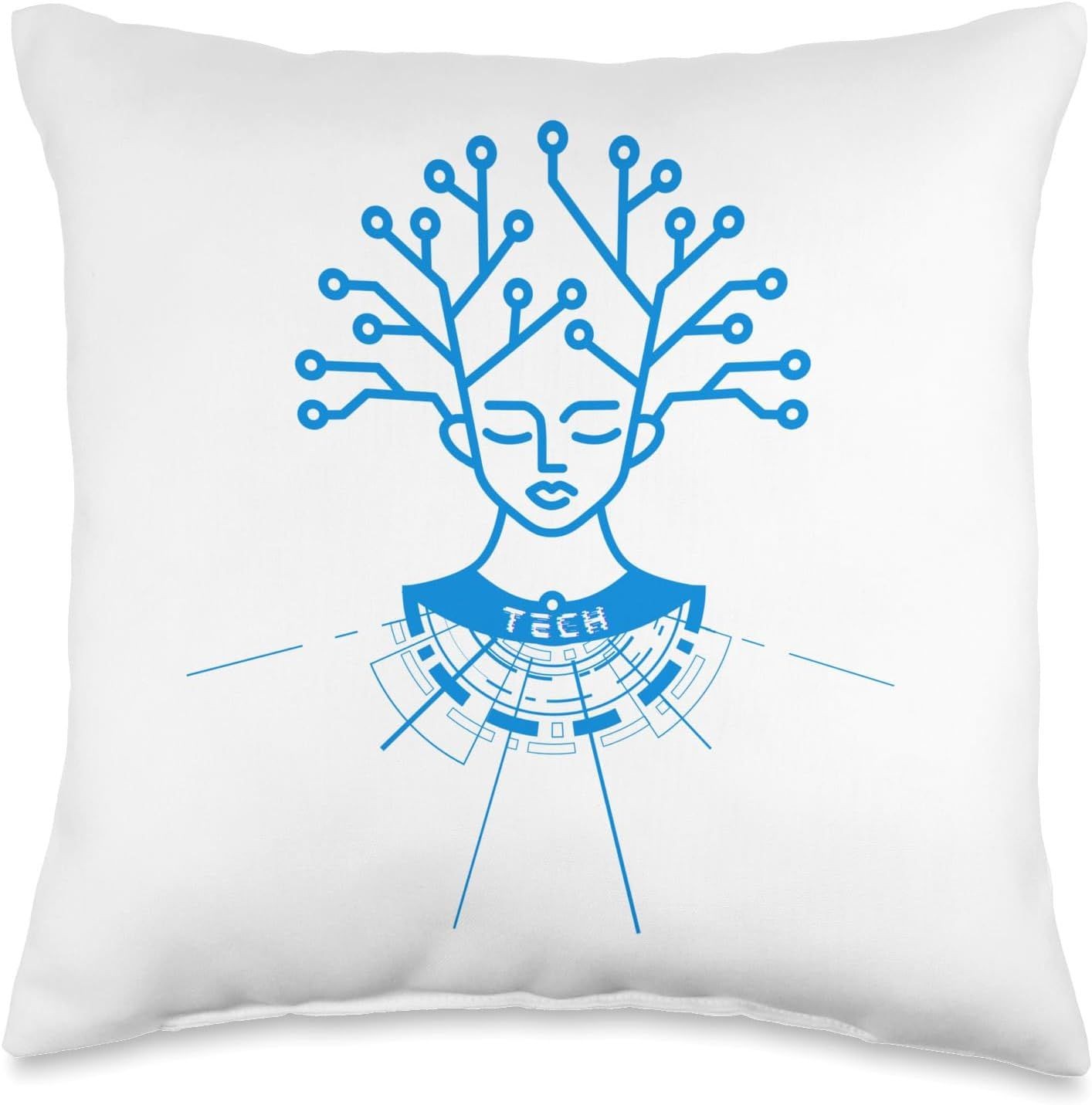 Woman In Tech on White - Tech Throw Pillow